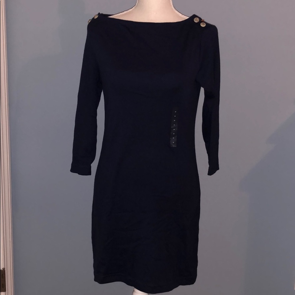 Gap three quarter sleeve boatneck dress